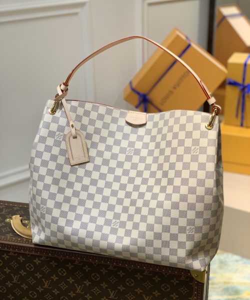 1:1 Replica Louis Vuitton LV Graceful MM Damier Azur Canvas Exclusive Bag For Women N42233 - 16.1in/ 41cm