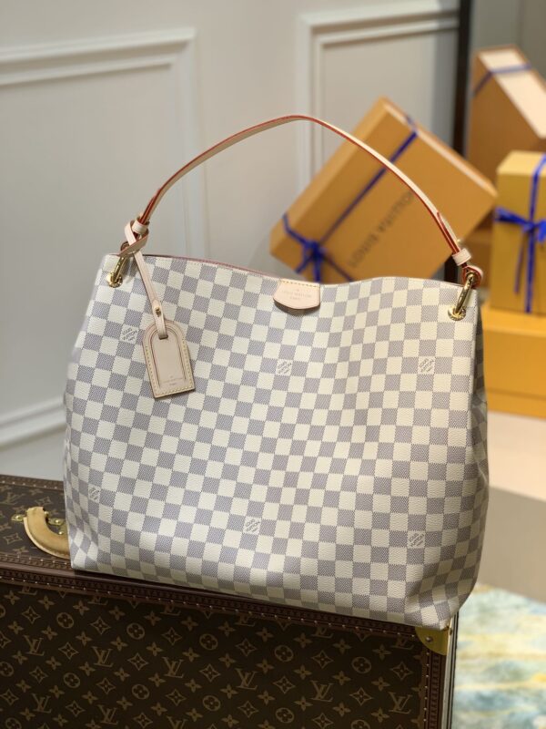 1:1 Replica Louis Vuitton LV Graceful MM Damier Azur Canvas Exclusive Bag For Women N42233 - 16.1in/ 41cm