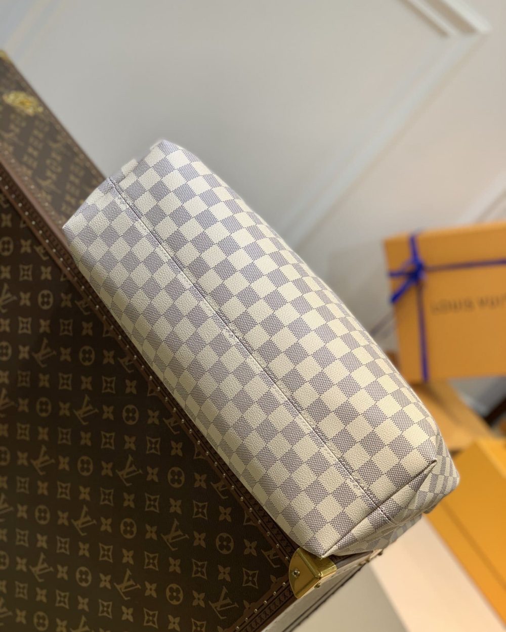 1:1 Replica Louis Vuitton LV Graceful MM Damier Azur Canvas Exclusive Bag For Women N42233 - 16.1in/ 41cm