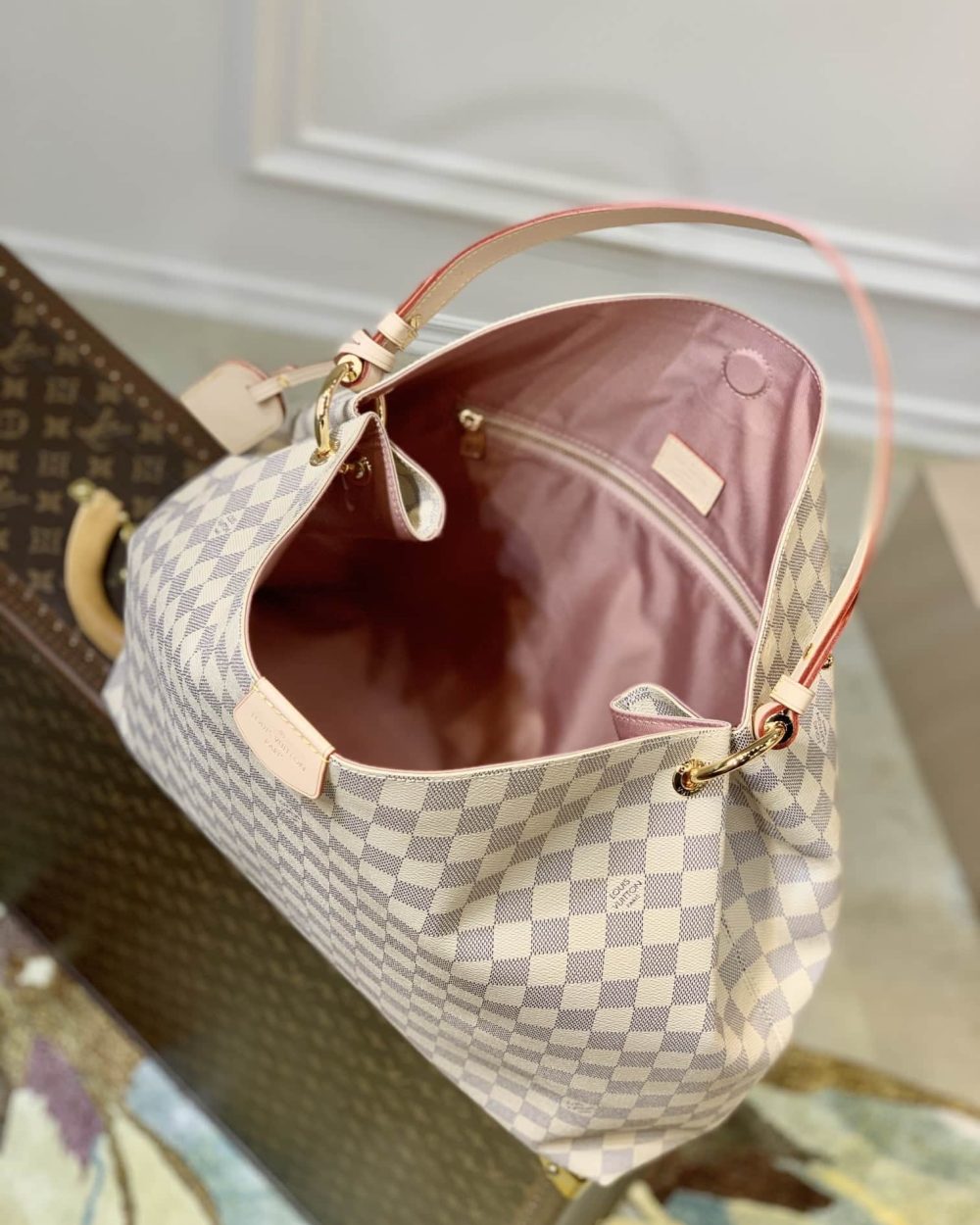 1:1 Replica Louis Vuitton LV Graceful MM Damier Azur Canvas Exclusive Bag For Women N42233 - 16.1in/ 41cm