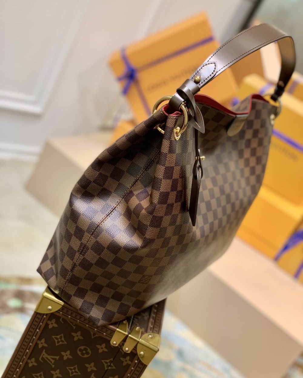 1:1 Replica Louis Vuitton LV Graceful MM Damier Ebene Canvas Exclusive Bag For Women N44045 - 16.1in/ 41cm