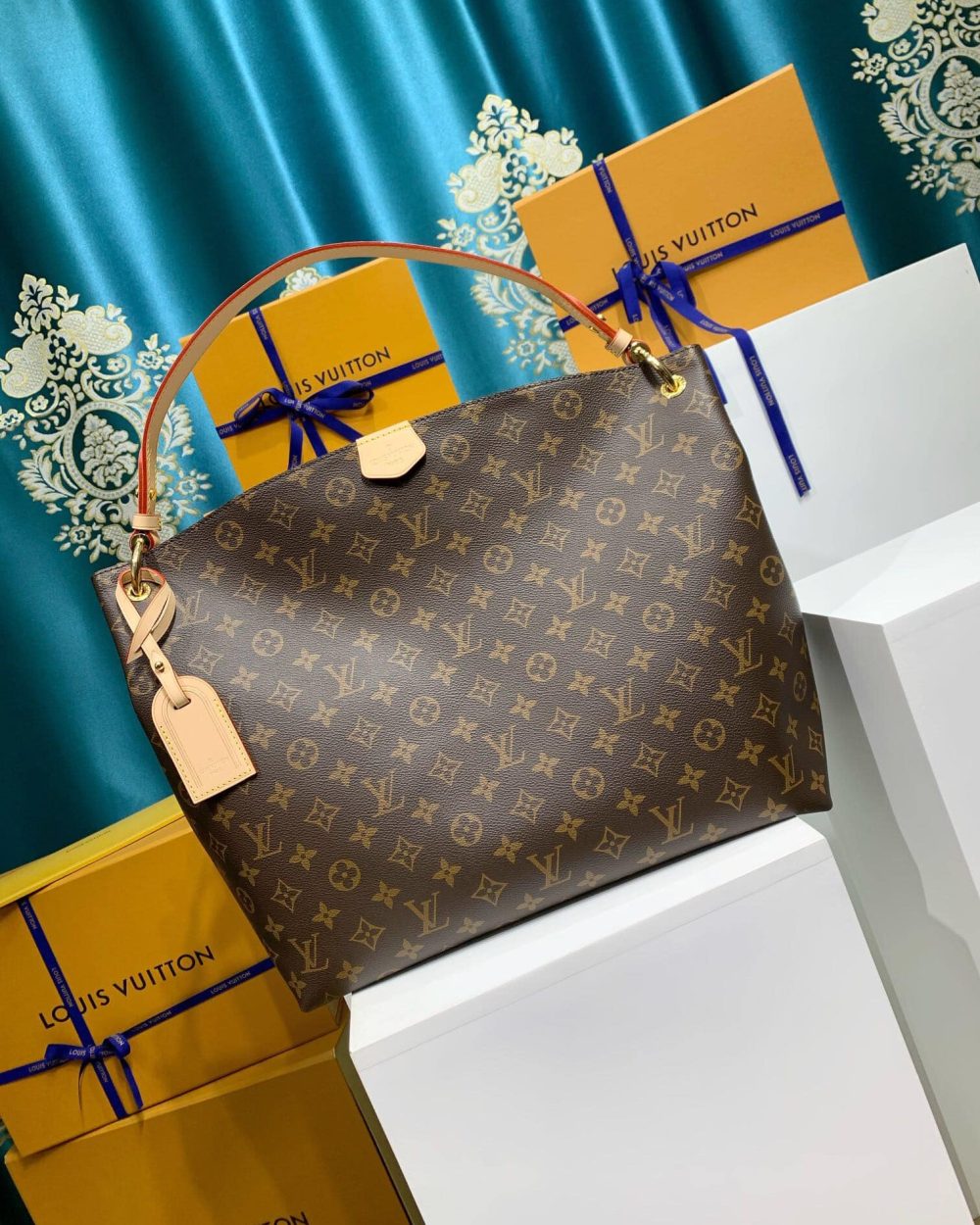 1:1 Replica Louis Vuitton LV Graceful MM Monogram Canvas Exclusive Bag For Women M43703 - 16.1in/ 41cm