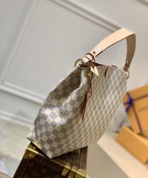 1:1 Replica Louis Vuitton LV Graceful PM Damier Azur Canvas Exclusive Bag For Women N42249 - 13.8in/ 35cm