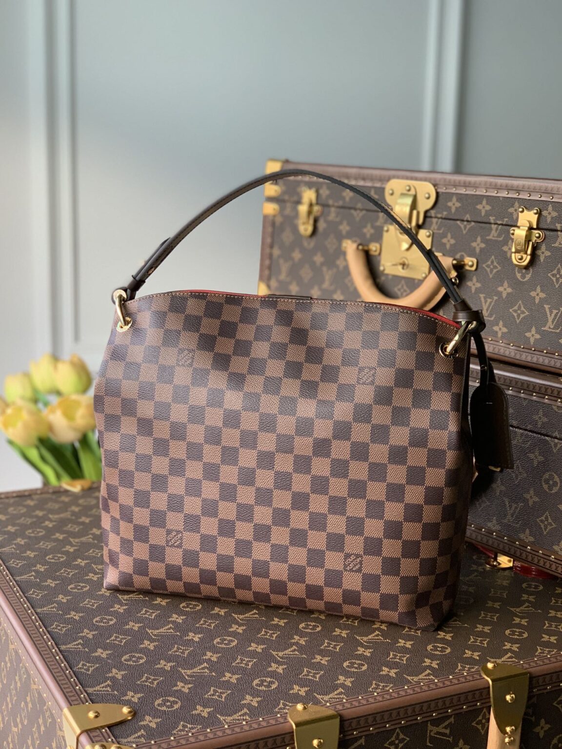 1:1 Replica Louis Vuitton LV Graceful PM Damier Ebene Canvas Exclusive Bag For Women N44044 - 13.8in/ 35cm - Image 3