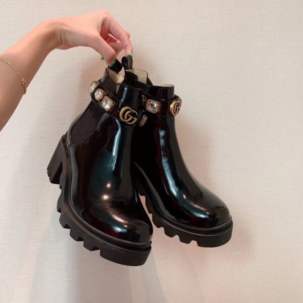 Gucci Ankle Boot With Belt Black For Women GG 550036 DKS00 1000