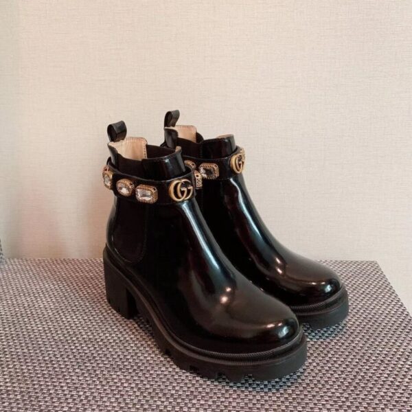 Gucci Ankle Boot With Belt Black For Women GG 550036 DKS00 1000