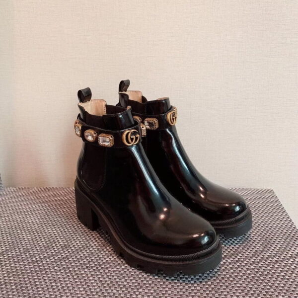 Gucci Ankle Boot With Belt Black For Women GG 550036 DKS00 1000