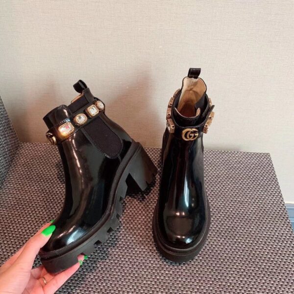 Gucci Ankle Boot With Belt Black For Women GG 550036 DKS00 1000