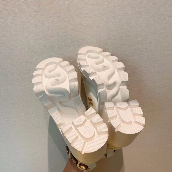 Gucci Ankle Boot With Belt Star And Bee White For Women GG