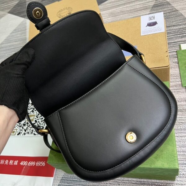 1:1 Replica Gucci Aria Shoulder Bag Black For Women, Women's Bags 10.2in/25cm GG