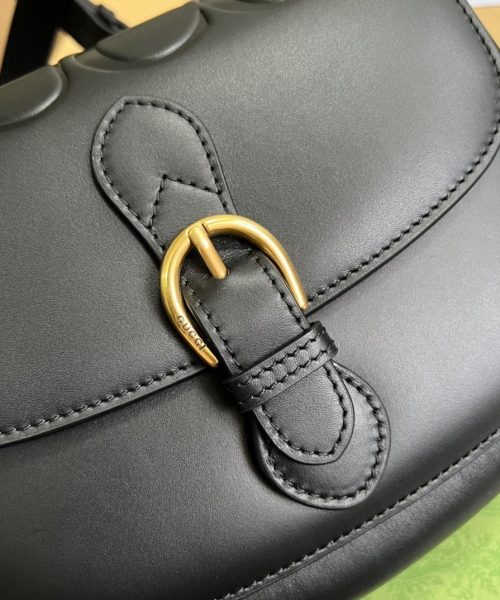 1:1 Replica Gucci Aria Shoulder Bag Black For Women, Women's Bags 10.2in/25cm GG