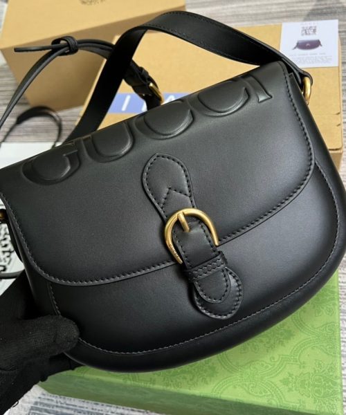 1:1 Replica Gucci Aria Shoulder Bag Black For Women, Women's Bags 10.2in/25cm GG