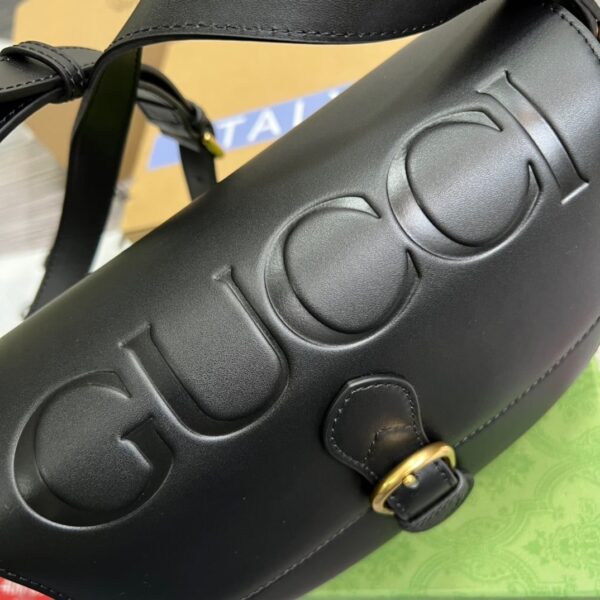 1:1 Replica Gucci Aria Shoulder Bag Black For Women, Women's Bags 10.2in/25cm GG