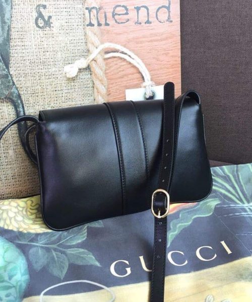 1:1 Replica Gucci Arli Shoulder Bag Black For Women 10in/26cm 550129 0V10G 1000