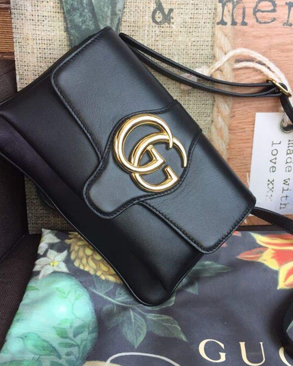 1:1 Replica Gucci Arli Shoulder Bag Black For Women 10in/26cm 550129 0V10G 1000