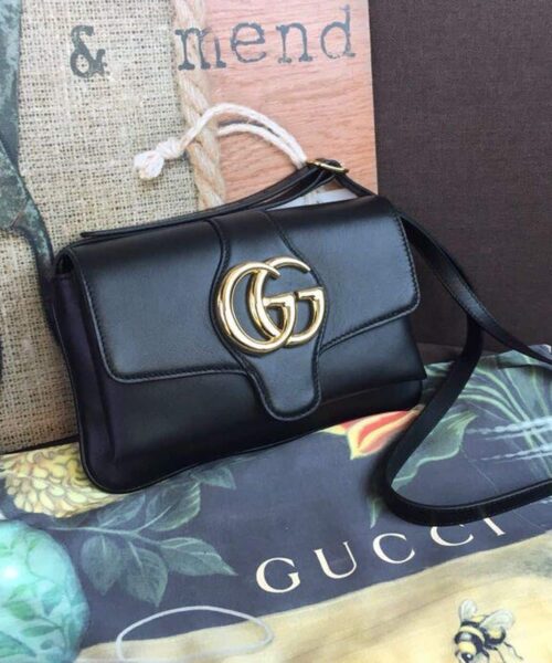 1:1 Replica Gucci Arli Shoulder Bag Black For Women 10in/26cm 550129 0V10G 1000