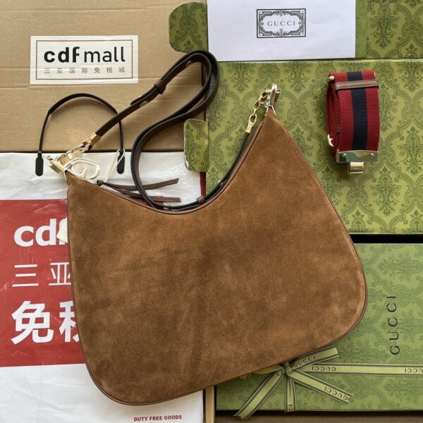 1:1 Replica Gucci Atache Large Shoulder Bag Dark Brown For Women, Women's Bags 13.8in/35cm GG ‎‎702823 DVVKG 2664