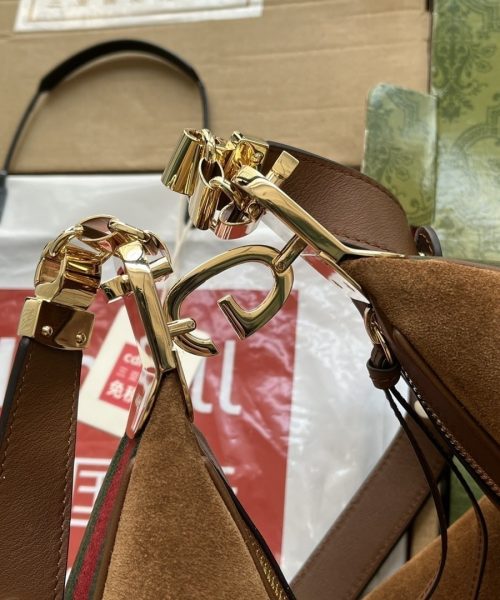 1:1 Replica Gucci Atache Large Shoulder Bag Dark Brown For Women, Women's Bags 13.8in/35cm GG ‎‎702823 DVVKG 2664
