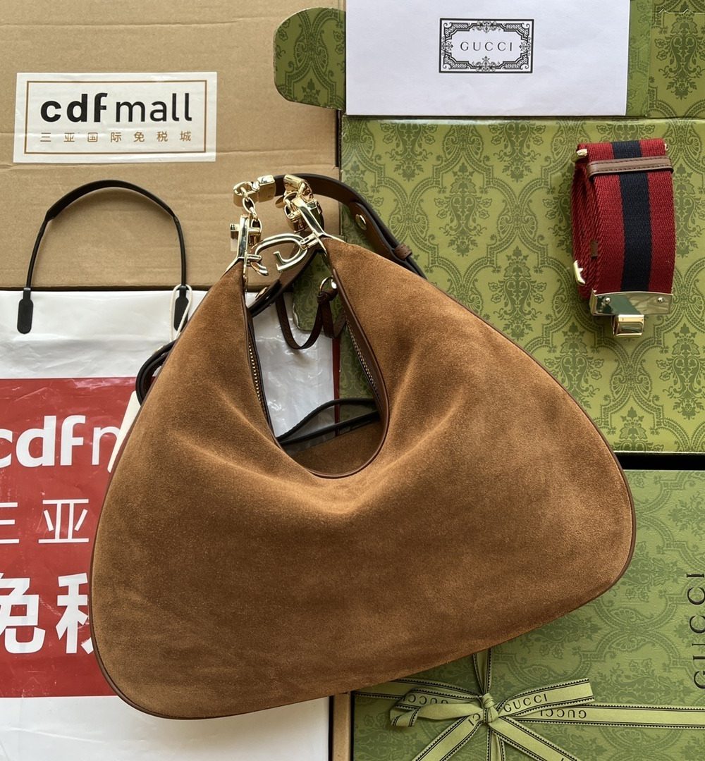 1:1 Replica Gucci Atache Large Shoulder Bag Dark Brown For Women, Women's Bags 13.8in/35cm GG 702823 DVVKG 2664