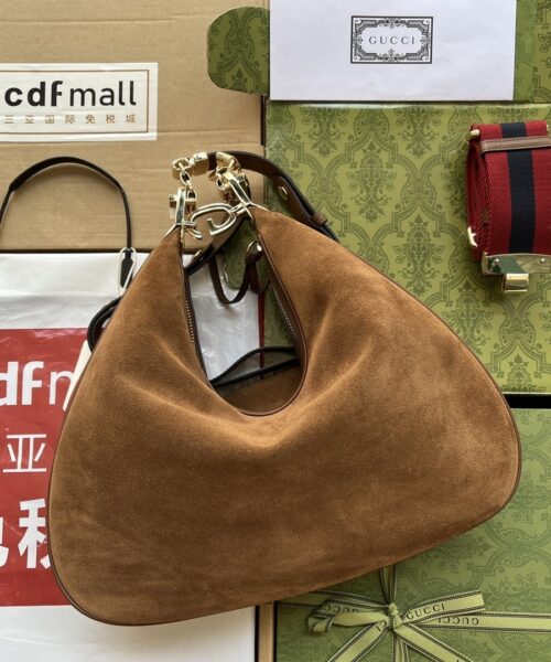 1:1 Replica Gucci Atache Large Shoulder Bag Dark Brown For Women, Women's Bags 13.8in/35cm GG ‎‎702823 DVVKG 2664