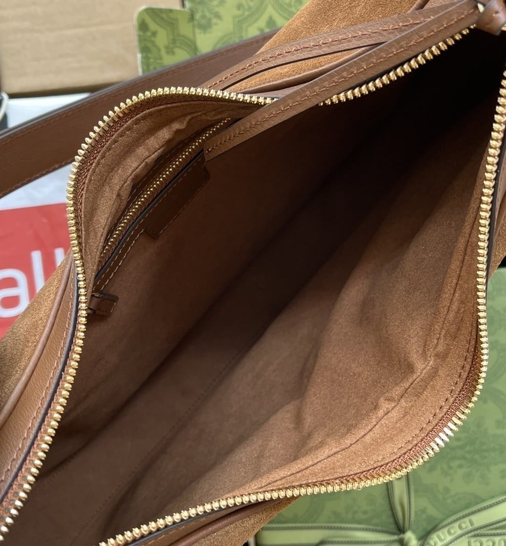 1:1 Replica Gucci Atache Large Shoulder Bag Dark Brown For Women, Women's Bags 13.8in/35cm GG ‎‎702823 DVVKG 2664