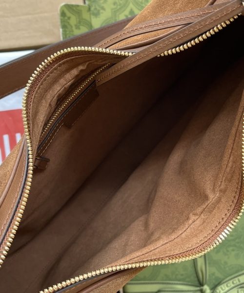 1:1 Replica Gucci Atache Large Shoulder Bag Dark Brown For Women, Women's Bags 13.8in/35cm GG ‎‎702823 DVVKG 2664