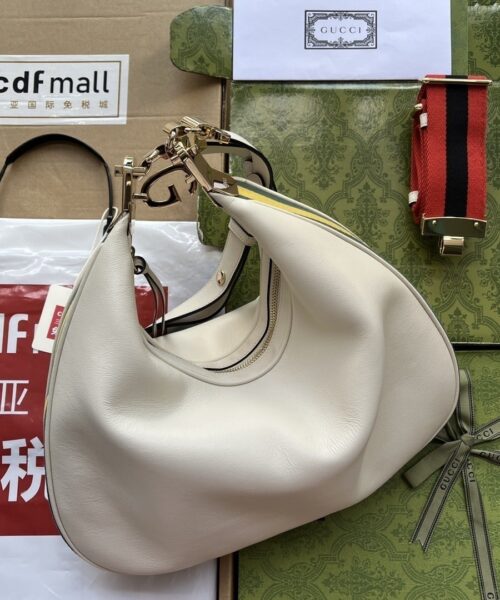 1:1 Replica Gucci Atache Large Shoulder Bag White For Women, Women's Bags 13.8in/35cm GG‎ ‎‎702823 UXWBG 9109