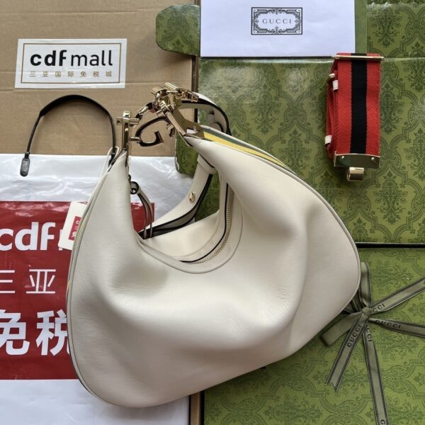 1:1 Replica Gucci Atache Large Shoulder Bag White For Women, Women's Bags 13.8in/35cm GG‎ ‎‎702823 UXWBG 9109