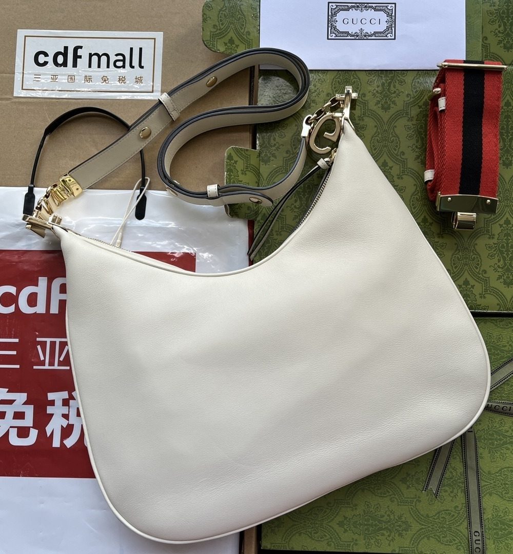 1:1 Replica Gucci Atache Large Shoulder Bag White For Women, Women's Bags 13.8in/35cm GG‎ ‎‎702823 UXWBG 9109