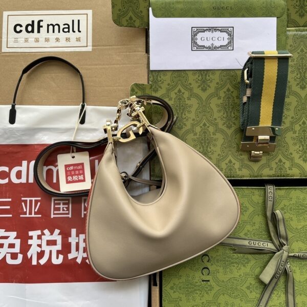 1:1 Replica Gucci Atache Small Shoulder Bag Beige For Women, Women's Bags 9in/23cm GG 699409 UXWBG 9360