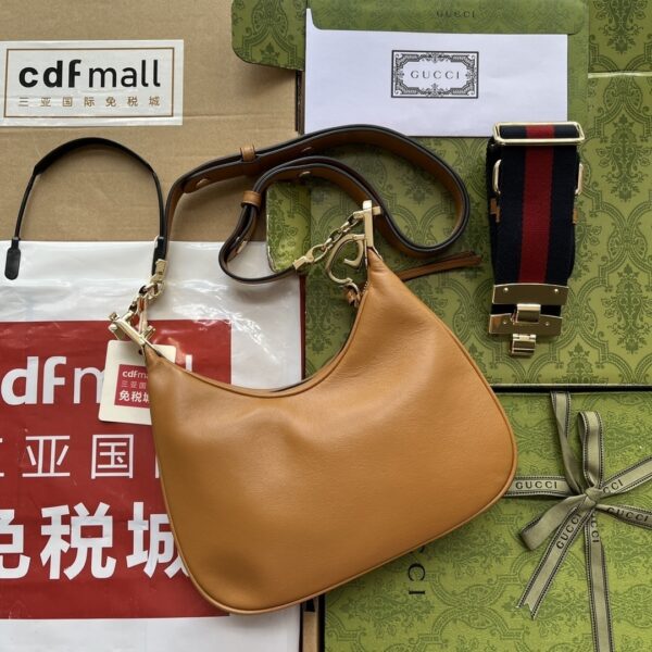 1:1 Replica Gucci Atache Small Shoulder Bag Brown For Women, Women's Bags 9in/23cm GG