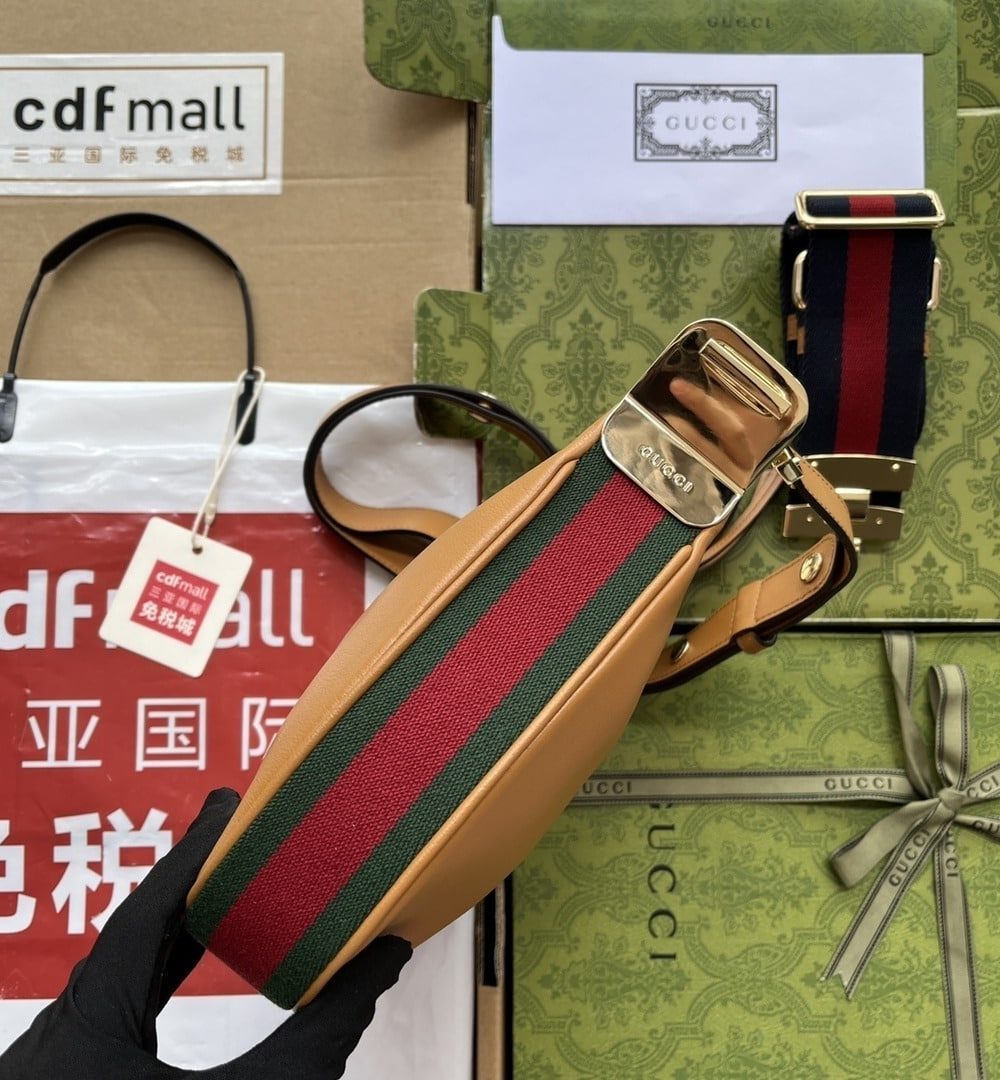 1:1 Replica Gucci Atache Small Shoulder Bag Brown For Women, Women's Bags 9in/23cm GG