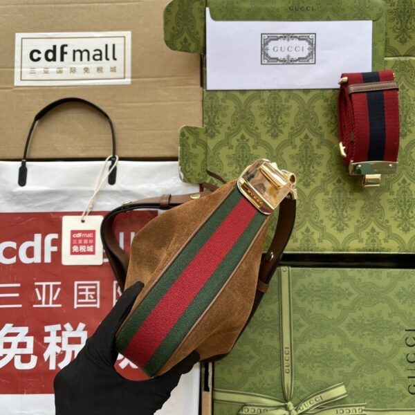 1:1 Replica Gucci Atache Small Shoulder Bag Dark Brown For Women, Women's Bags 9in/23cm GG ‎