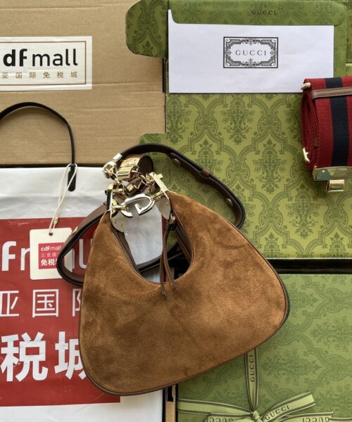 1:1 Replica Gucci Atache Small Shoulder Bag Dark Brown For Women, Women's Bags 9in/23cm GG ‎