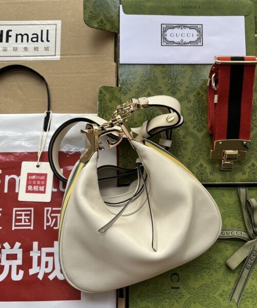 1:1 Replica Gucci Atache Small Shoulder Bag White For Women, Women's Bags 9in/23cm GG 699409 UXWBG 9109