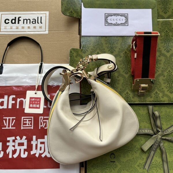 1:1 Replica Gucci Atache Small Shoulder Bag White For Women, Women's Bags 9in/23cm GG 699409 UXWBG 9109