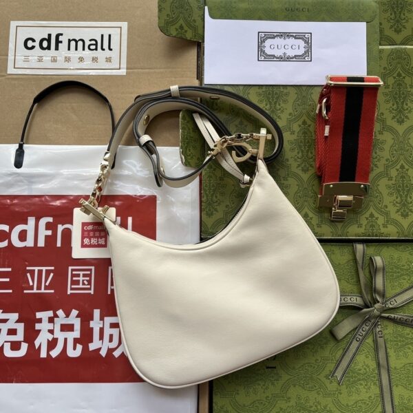 1:1 Replica Gucci Atache Small Shoulder Bag White For Women, Women's Bags 9in/23cm GG 699409 UXWBG 9109