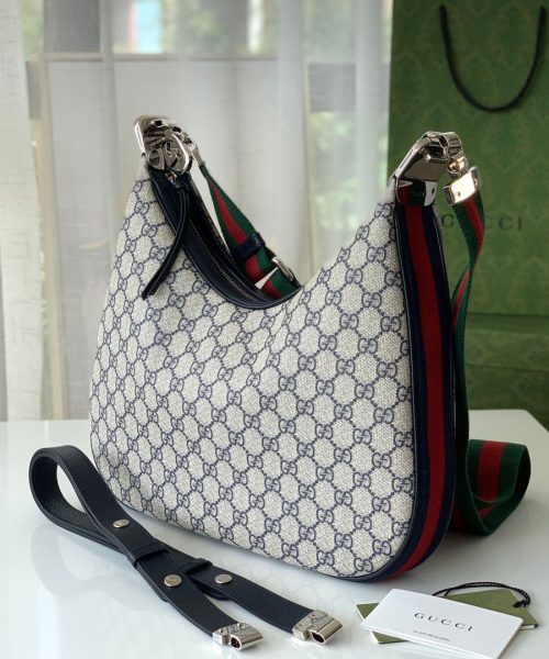 1:1 Replica Gucci Attache Small Shoulder Bag 9in/23cm Beige For Women GG 699409 96GRN 4082