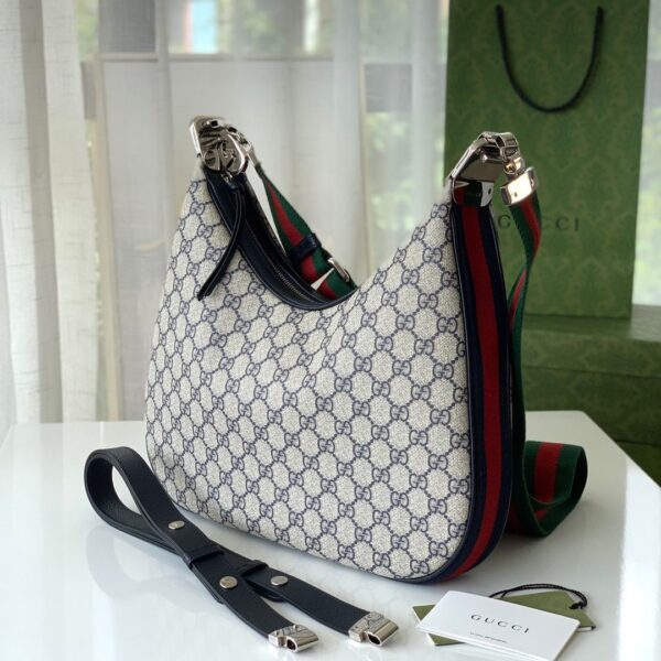 1:1 Replica Gucci Attache Small Shoulder Bag 9in/23cm Beige For Women GG 699409 96GRN 4082