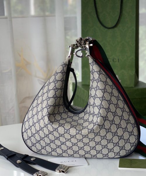 1:1 Replica Gucci Attache Small Shoulder Bag 9in/23cm Beige For Women GG 699409 96GRN 4082