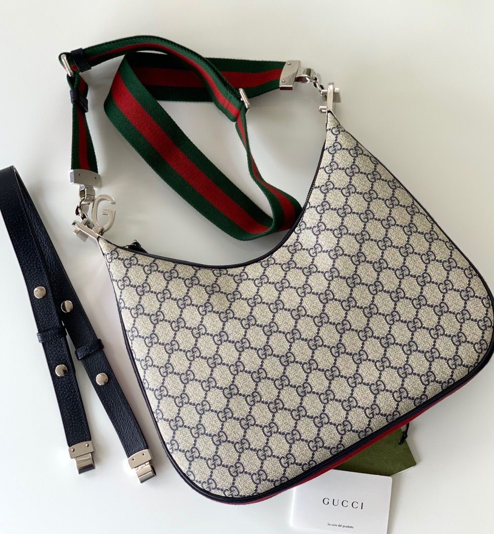 1:1 Replica Gucci Attache Small Shoulder Bag 9in/23cm Beige For Women GG 699409 96GRN 4082