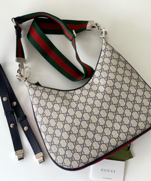 1:1 Replica Gucci Attache Small Shoulder Bag 9in/23cm Beige For Women GG 699409 96GRN 4082