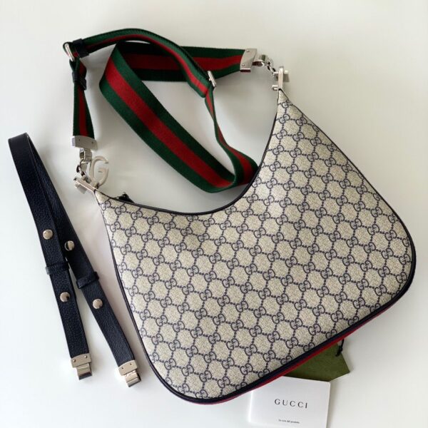 1:1 Replica Gucci Attache Small Shoulder Bag 9in/23cm Beige For Women GG 699409 96GRN 4082