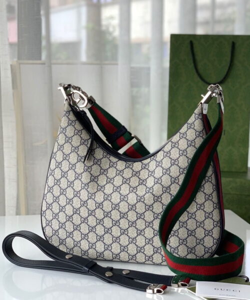 1:1 Replica Gucci Attache Small Shoulder Bag 9in/23cm Beige For Women GG 699409 96GRN 4082