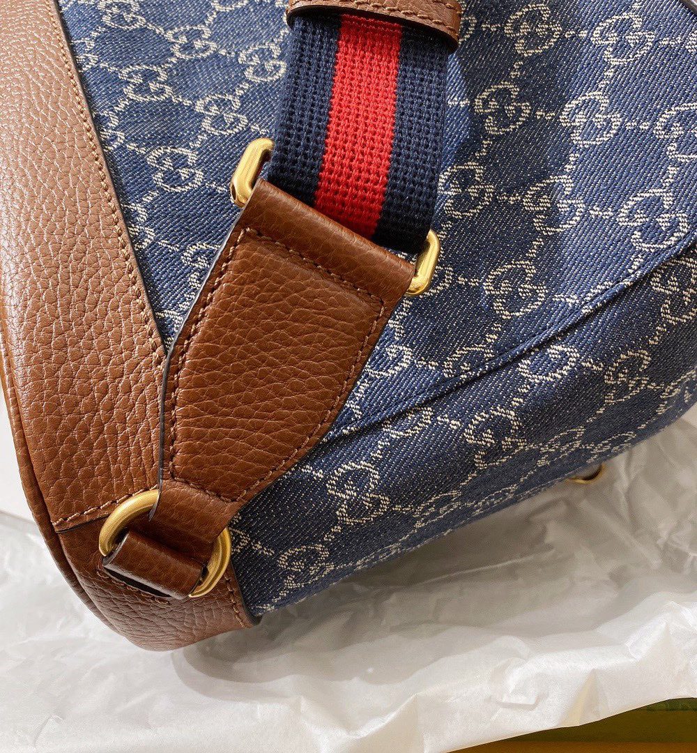 1:1 Replica Gucci Backpack With Interlocking G Blue For Women, Women's Bags 11.8in/30cm GG