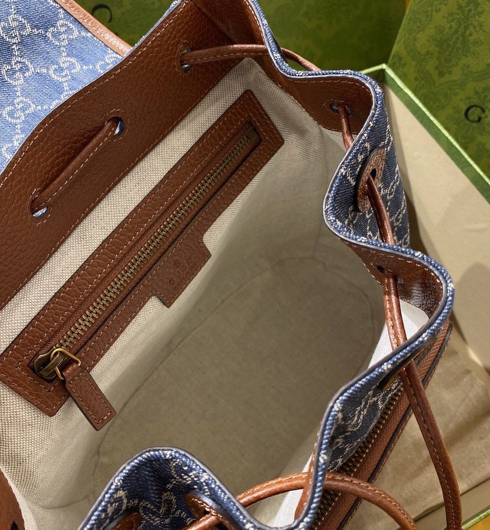 1:1 Replica Gucci Backpack With Interlocking G Blue For Women, Women's Bags 11.8in/30cm GG