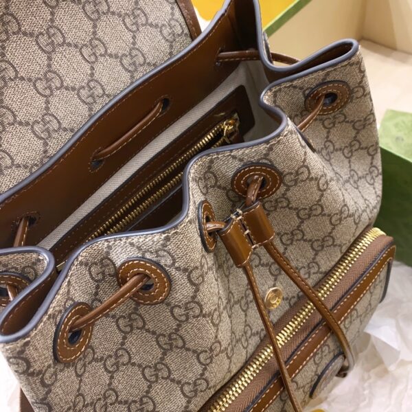 1:1 Replica Gucci Backpack With Interlocking G Brown For Women, Women's Bags 11.8in/30cm GG ‎