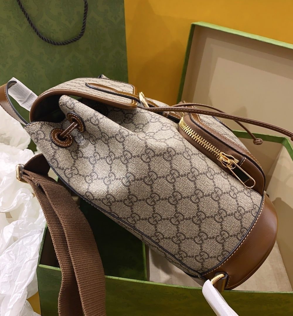 1:1 Replica Gucci Backpack With Interlocking G Brown For Women, Women's Bags 11.8in/30cm GG ‎