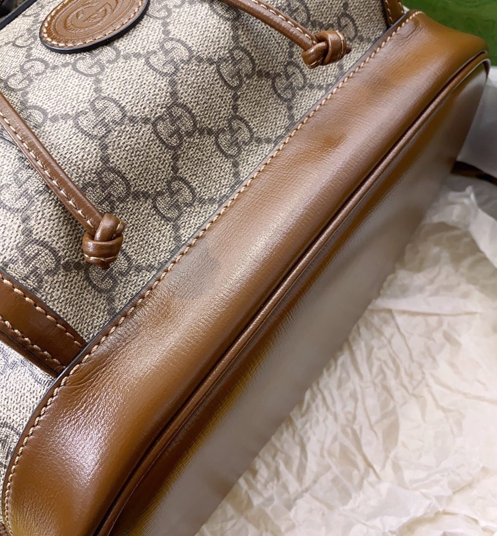 1:1 Replica Gucci Backpack With Interlocking G Brown For Women, Women's Bags 11.8in/30cm GG ‎