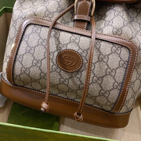 1:1 Replica Gucci Backpack With Interlocking G Brown For Women, Women's Bags 11.8in/30cm GG ‎
